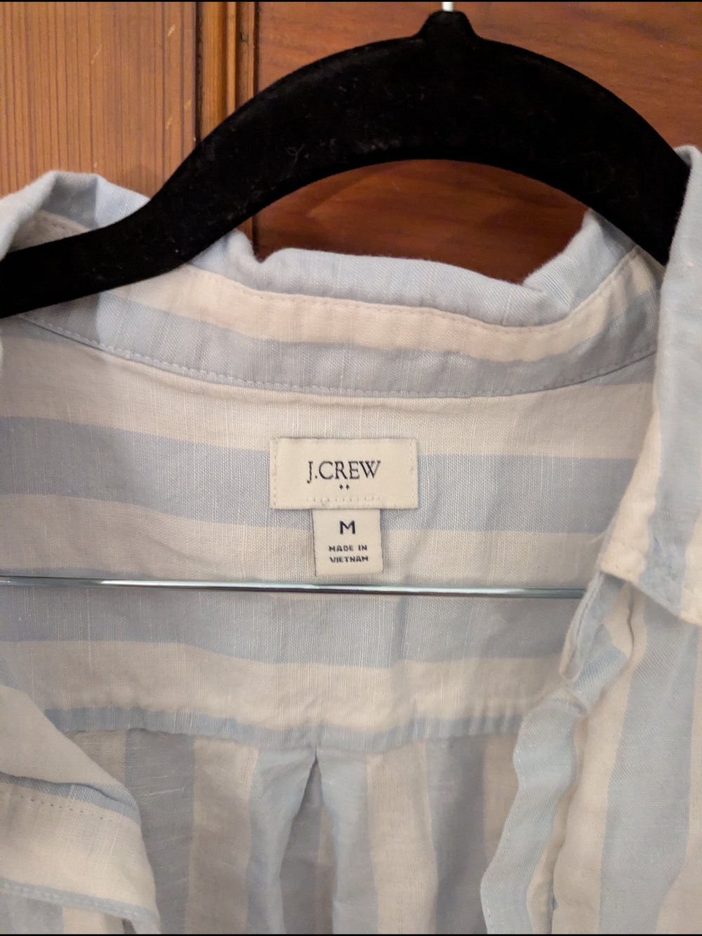 J. Crew Sleeveless Stripe Popover Top - Light Blue/White - Picture 2 of 4